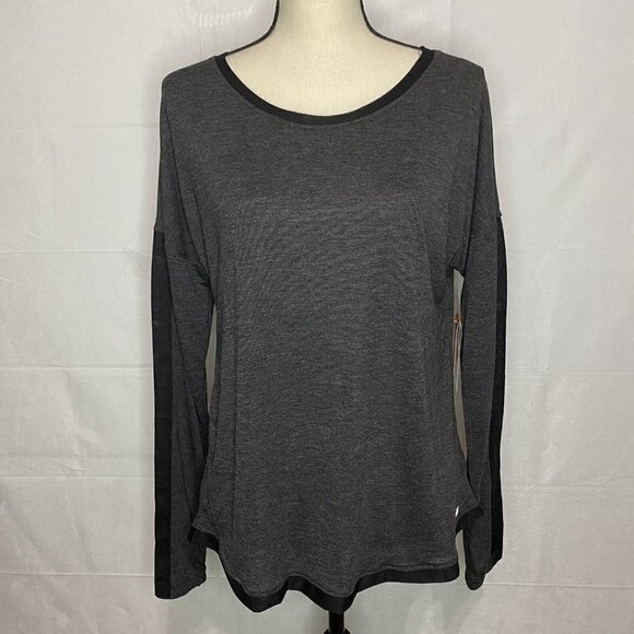 NWT Avia Long Sleeve Moisture Wick Stretch Top Shirt Charcoal Gray Sz M - Picture 1 of 8